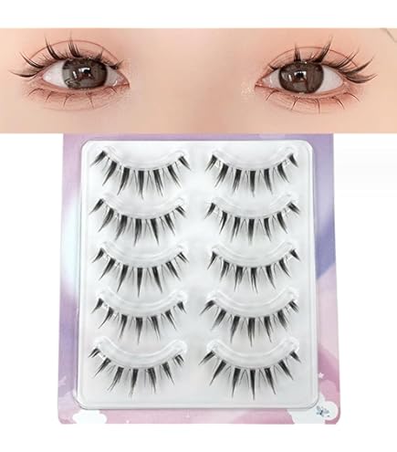 Amazon | mikiwi マンガまつ毛、クリアべースアニメまつ毛 4個入り